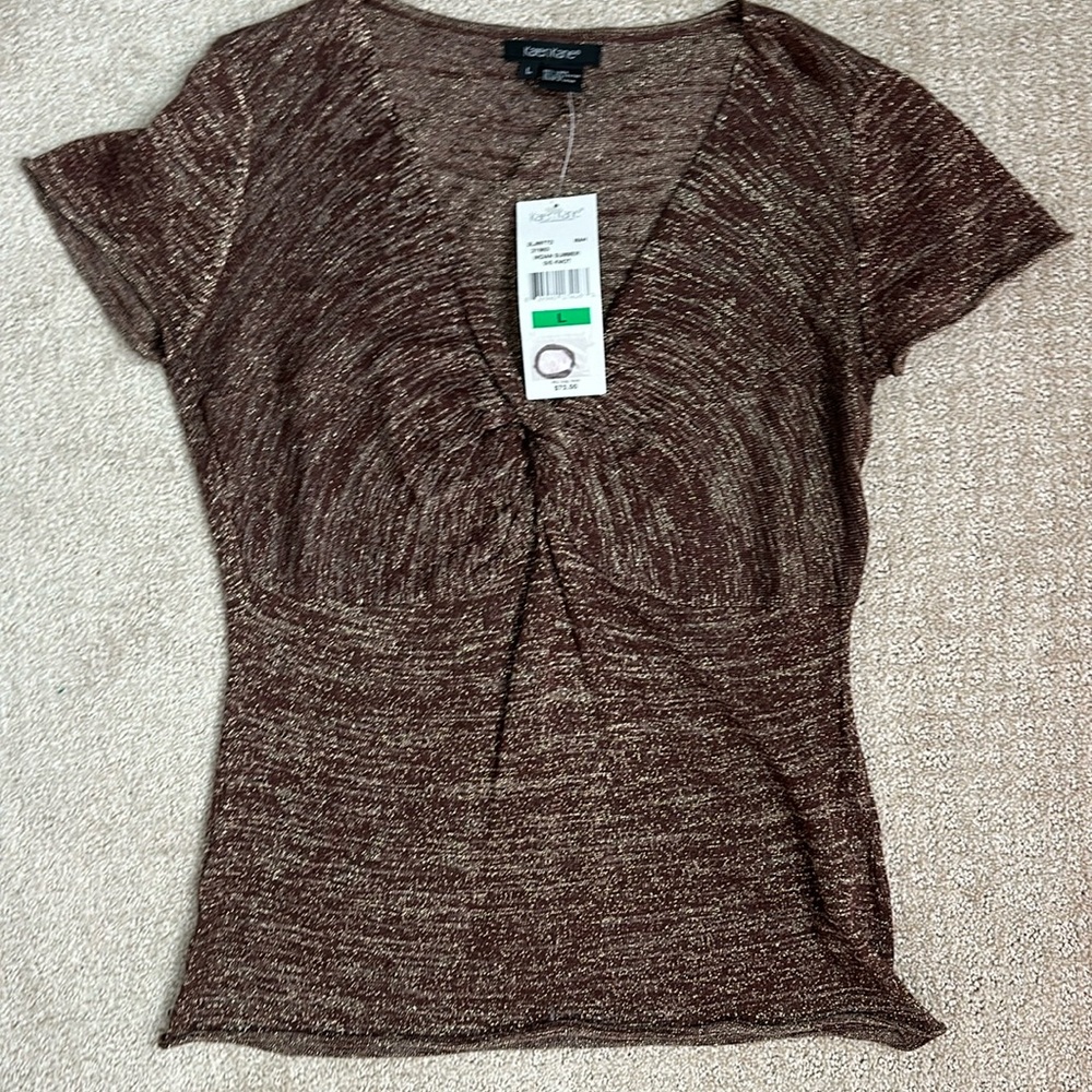 Brown and Gold Karen Kane Top